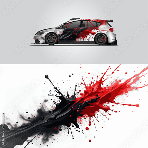 Abstract background racing sport car for wrap decal sticker design .