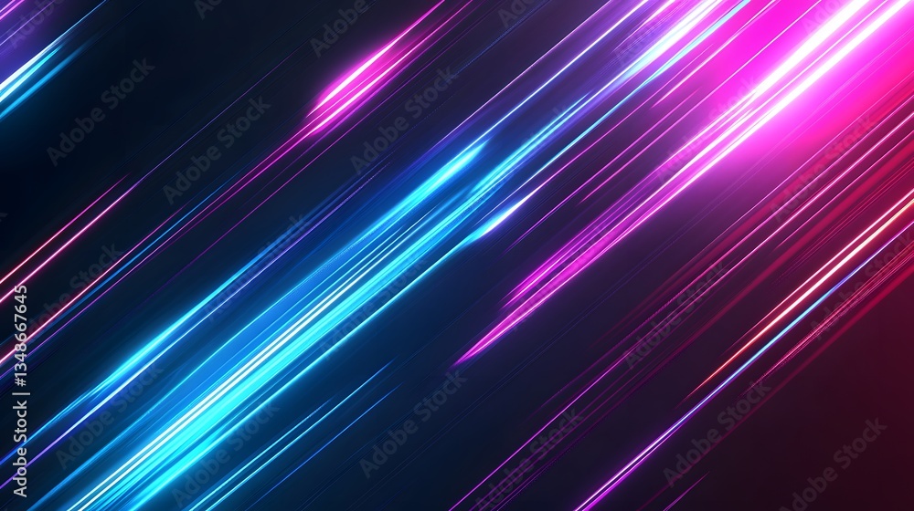 Bright colorful neon light streaks on a dark gradient background Bright colorful neon light streaks on a dark gradient background