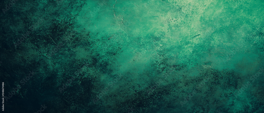 Obraz premium Green abstract texture with grunge canvas effect, gradient lighting, minimal composition.