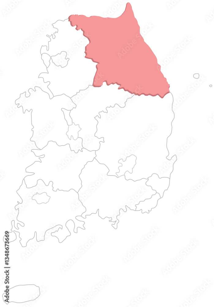 Fototapeta premium Map of the Korean Peninsula 한국 한반도 지역 지도 일러스트