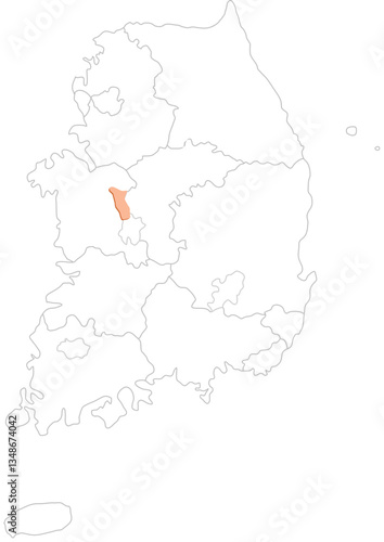 Map of the Korean Peninsula 한국 한반도 지역 지도 일러스트