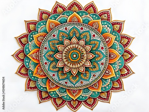 mandala motif on a white background