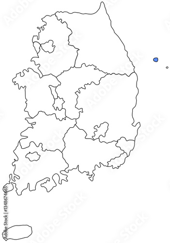 Map of the Korean Peninsula 한국 한반도 지역 지도 일러스트