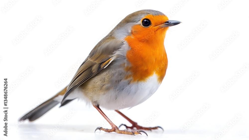 Fototapeta premium robin on white background