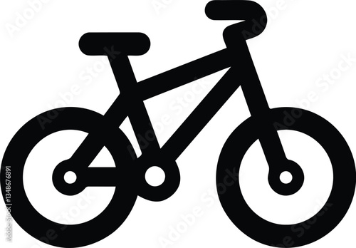 Adobe Illustrator ArtworkBlack Bicycle Silhouette - Minimalist Vector Icon for Fitness, Transport, and Outdoor Designs