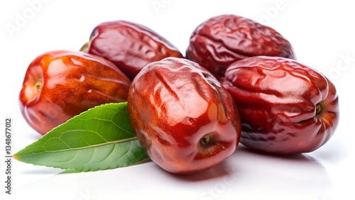 ripe plums on white background