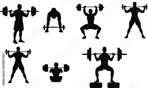 silhouettes of people gym 