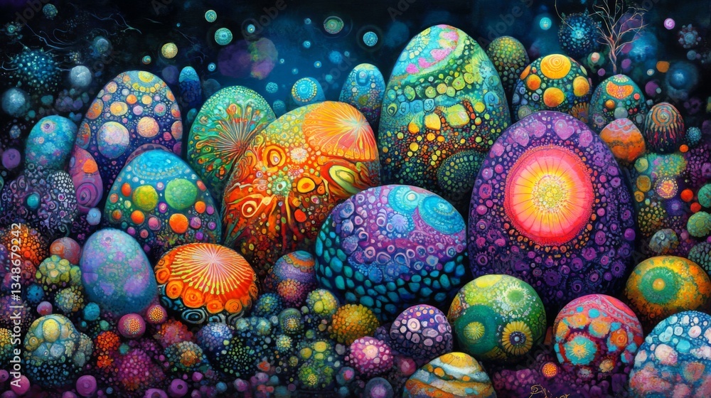 Vibrant Colorful Rocks in a Mystical Landscape Vibrant Colorful Rocks in a Mystical Landscape