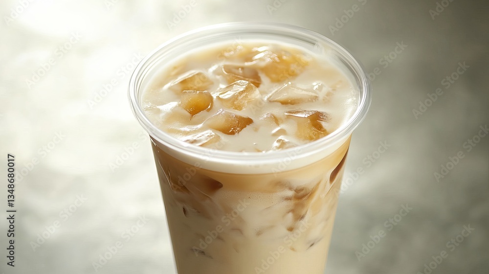 A Crystal-Clear Plastic Cup, Chilled to Perfection, Showcasing a Refreshing Drink with Crisp Clarity and Cool Elegance A Crystal-Clear Plastic Cup, Chilled to Perfection, Showcasing a Refreshing Drink with Crisp Clarity and Cool Elegance