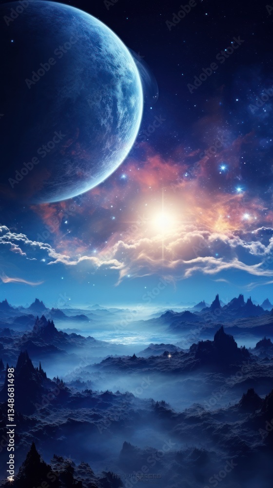 Beautiful Cloudy Space and Sky wallpaper space sky landscape. Beautiful Cloudy Space and Sky wallpaper space sky landscape.