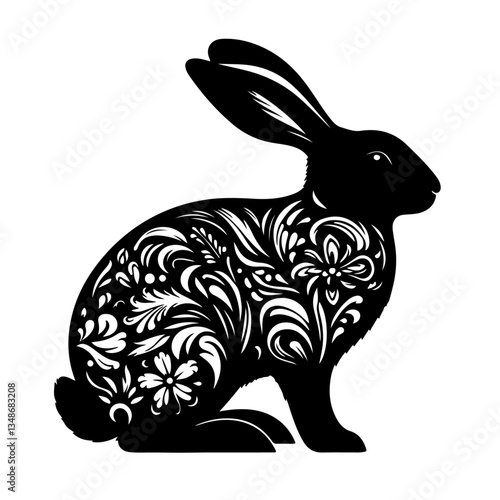 rabbit silhouette, rabbit vector