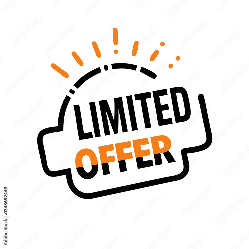 Fototapeta premium Limited offer label with decorative design