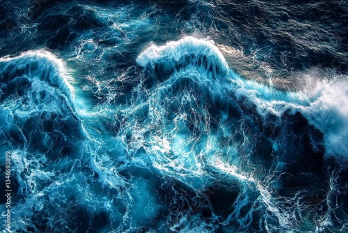 Stunning aerial view capturing the vibrant turquoise hues of the ocean.
