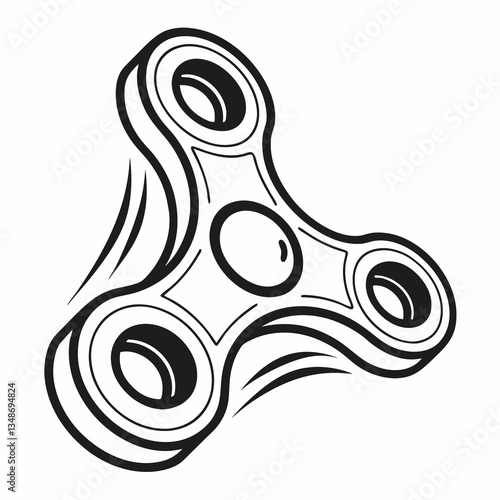 fidget spinner black silhouette vector, Simple silhouette Design vector icon with white background.