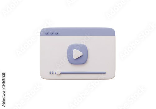 Free Download 3D Video Player Screen with Play Button and Progress Bar - GFXLoad