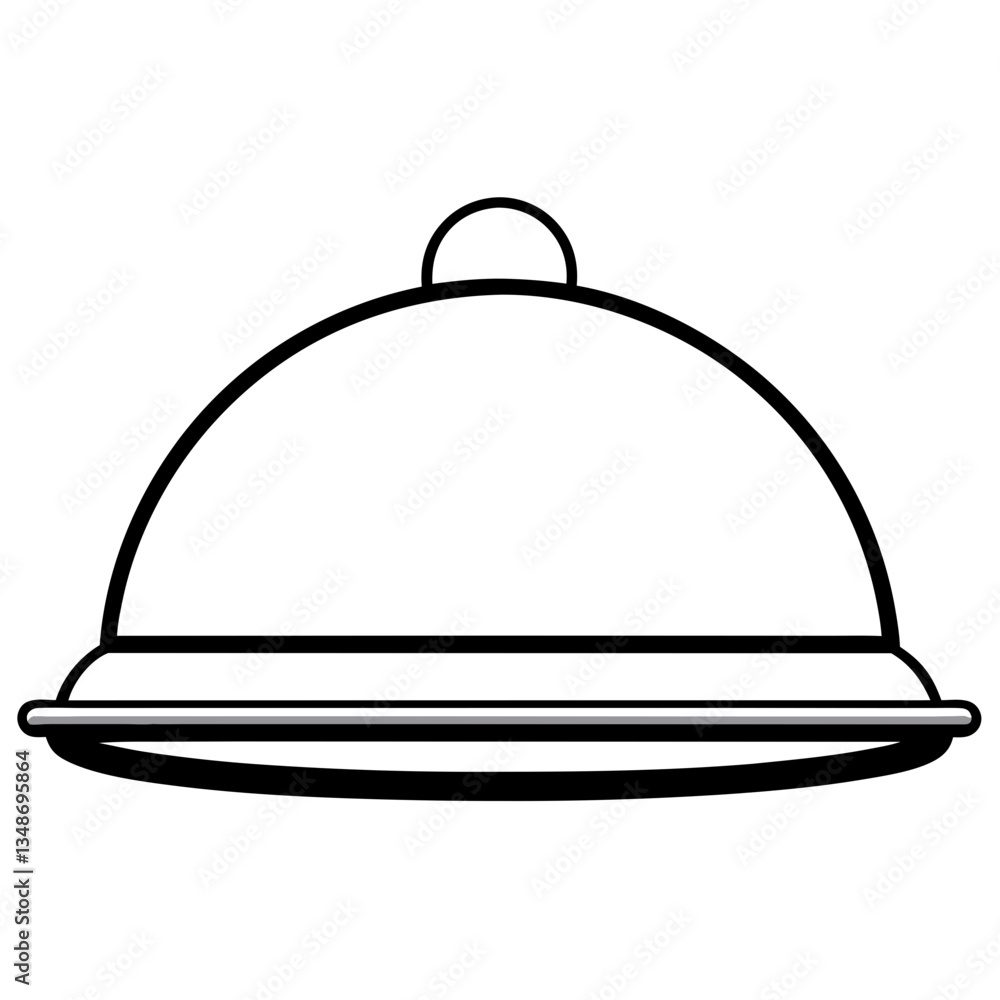 Abstract Serving Tray Vector Line Art