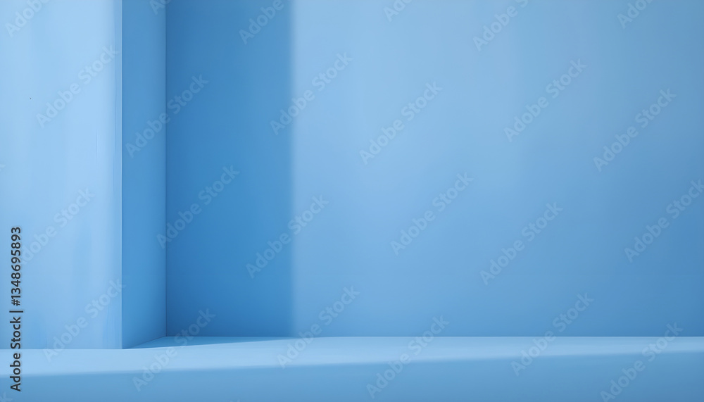 Minimalist Blue Studio Background with Product Display Area Minimalist Blue Studio Background with Product Display Area