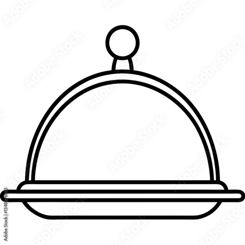 Abstract Serving Tray Vector Line Art