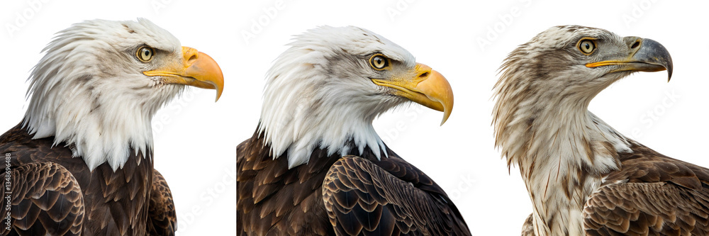 Set of A close up of an eagle isolated on a transparent background Set of A close up of an eagle isolated on a transparent background
