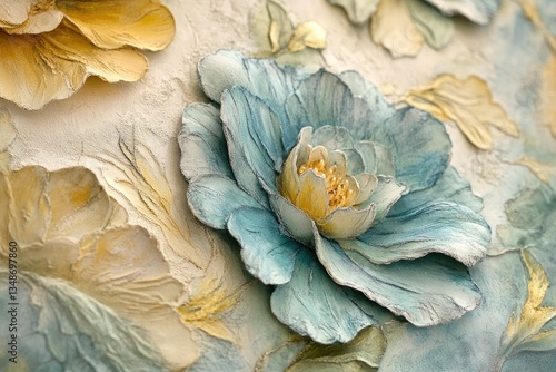 Retro-inspired cream paper background with soft green-blue washes, golden accents, and textured details for packaging design, digital media.