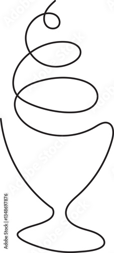 doodle one line ice cream