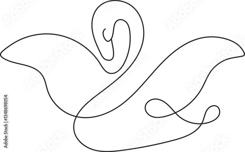 swan one line doodel