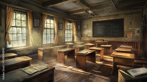 Wallpaper Mural Sunlit Classroom of Old Torontodigital.ca