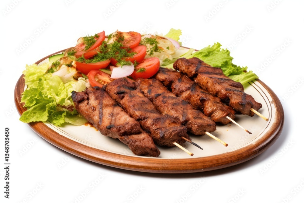 Kebab plate grilling meat. Kebab plate grilling meat.