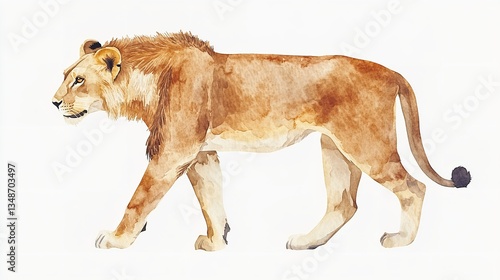 Safari lion watercolor illustration safari animals clipart
