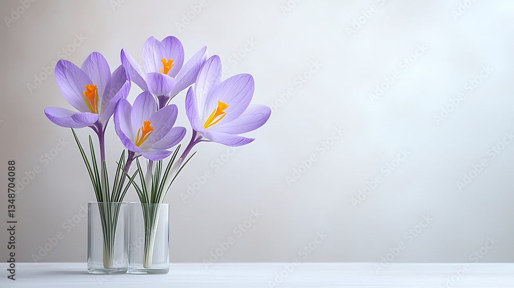 Spring flora arrangement purple flowers in nature indoor setting peaceful viewpoint Spring flora arrangement purple flowers in nature indoor setting peaceful viewpoint