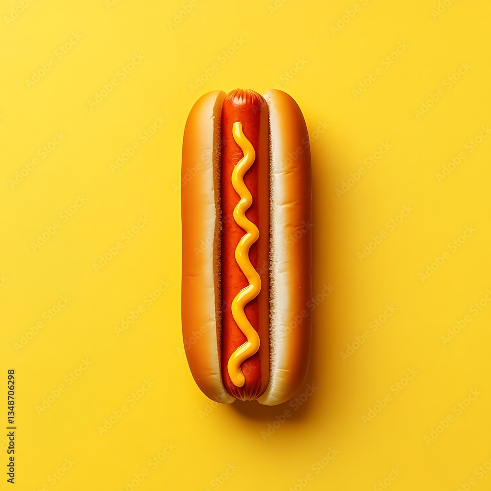 Classic Hotdog with Mustard and Ketchu Classic Hotdog with Mustard and Ketchu