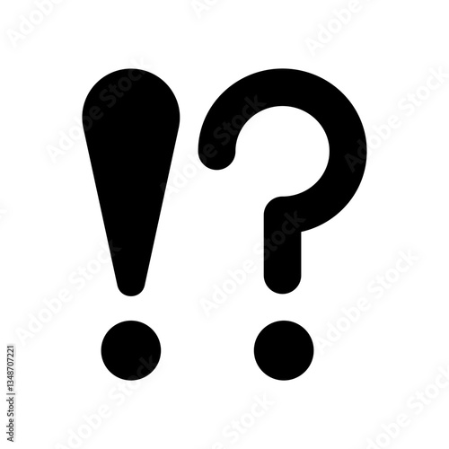 ビックリとハテナマークのアイコンイラスト