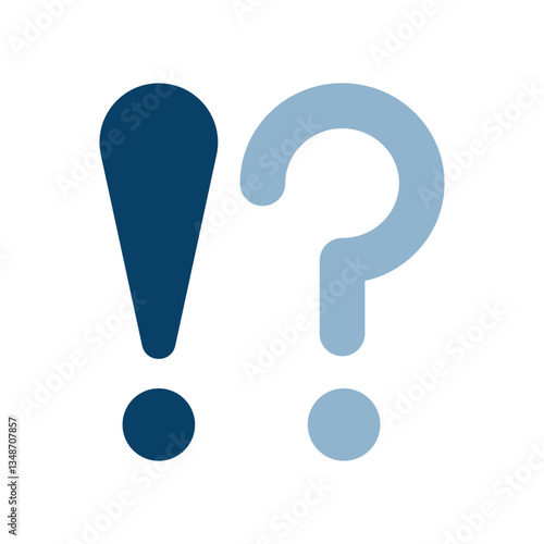 ビックリとハテナマークのアイコンイラスト