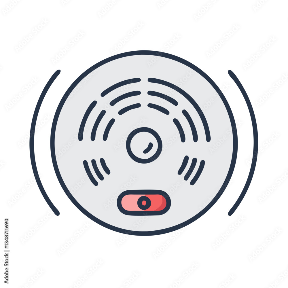 Carbon Monoxide Detector Icon with alarm sound illustration Carbon Monoxide Detector Icon with alarm sound illustration