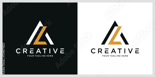 Alphabet letters Initials Monogram logo AL or LA, vector illustration