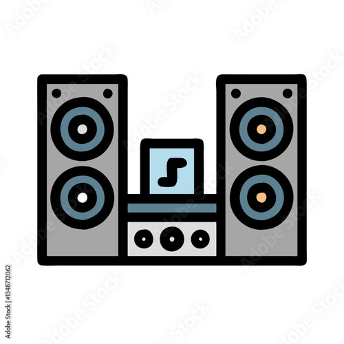 Sound System Icon in modern flat design on white background
