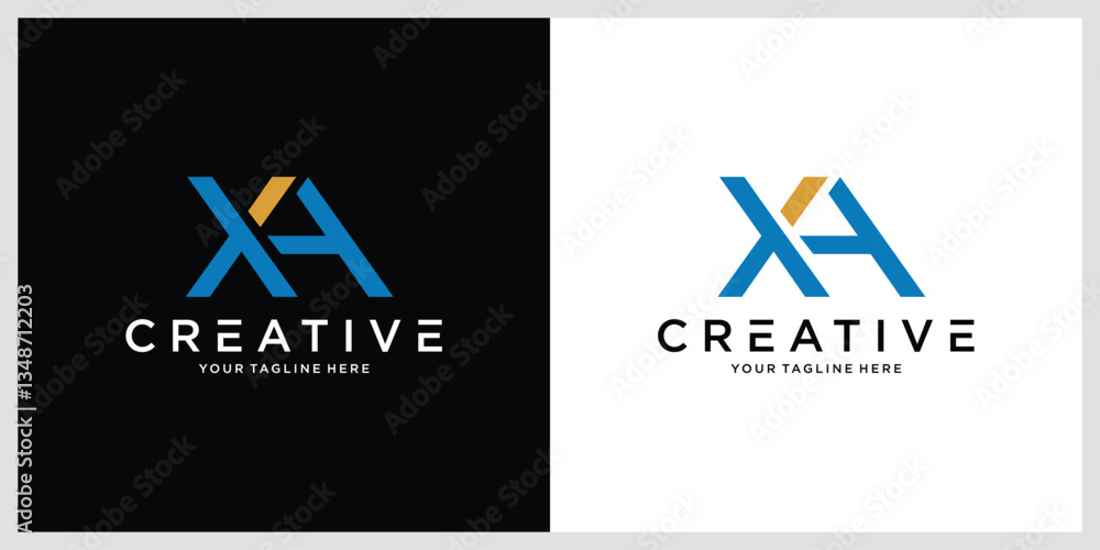 Naklejka premium XA or AX initial letter logo design monogram