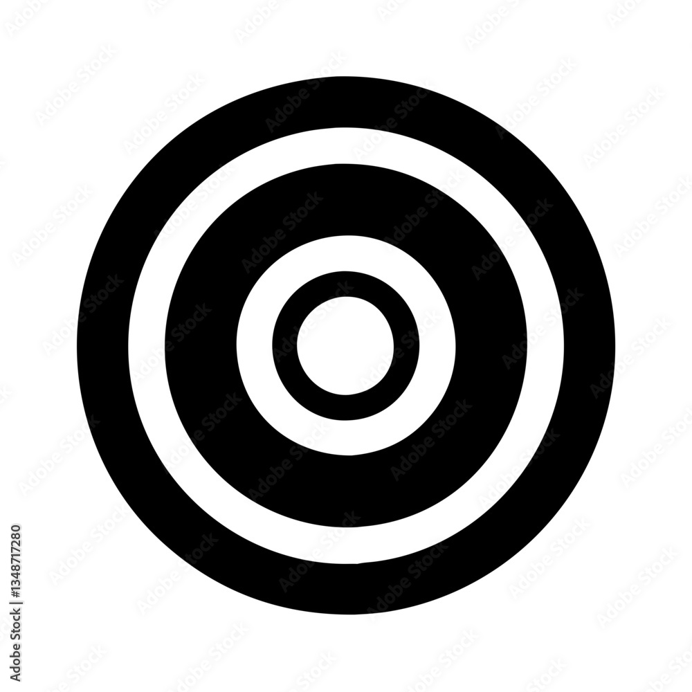 Bullseye Icon in black and white on simple background Bullseye Icon in black and white on simple background