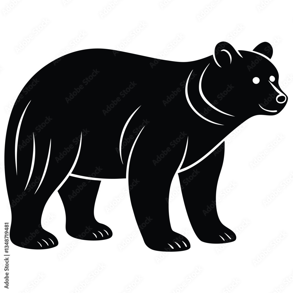 Silhouette of a Bear with two cubs following, bear silhouette illustration, Polar bear silhouette collection with cub, Bear family black silhouette animals. Vector Illustrator. Silhouette of a Bear with two cubs following, bear silhouette illustration, Polar bear silhouette collection with cub, Bear family black silhouette animals. Vector Illustrator.