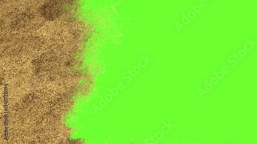 Realistic sand wind noise wipe effect on green screen for seamless transitions.