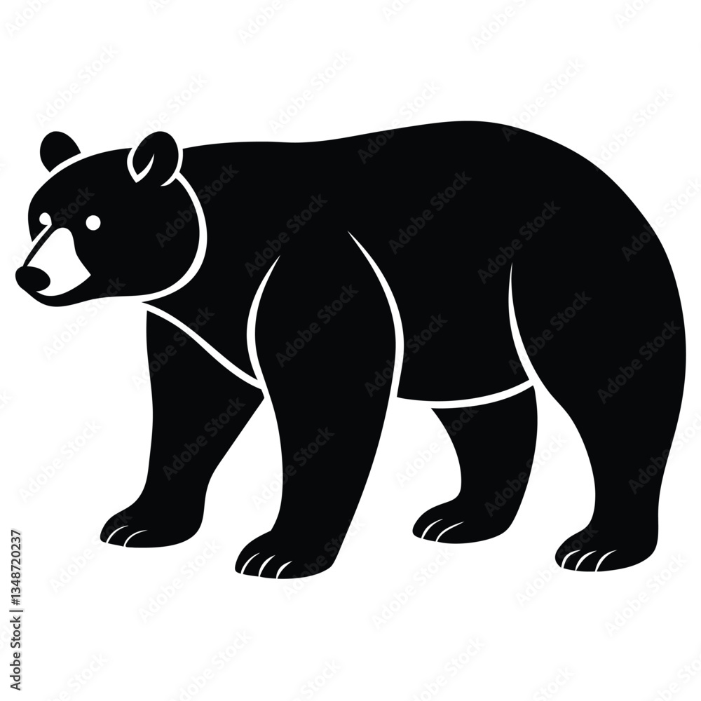 Silhouette of a Bear with two cubs following, bear silhouette illustration, Polar bear silhouette collection with cub, Bear family black silhouette animals. Vector Illustrator. Silhouette of a Bear with two cubs following, bear silhouette illustration, Polar bear silhouette collection with cub, Bear family black silhouette animals. Vector Illustrator.