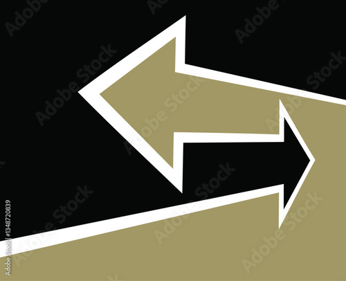 Opposite direction arrows serve as an abstract symbol of decision and choice, featuring contrasting arrows, a directional split, and a two-way flow.