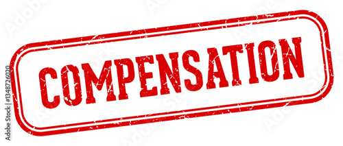 compensation stamp. compensation rectangular stamp on white background