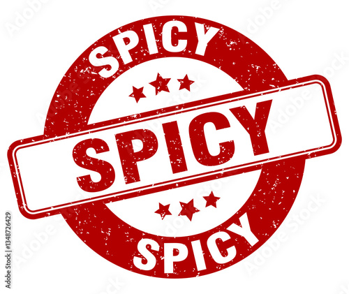 spicy stamp. spicy label. round grunge sign
