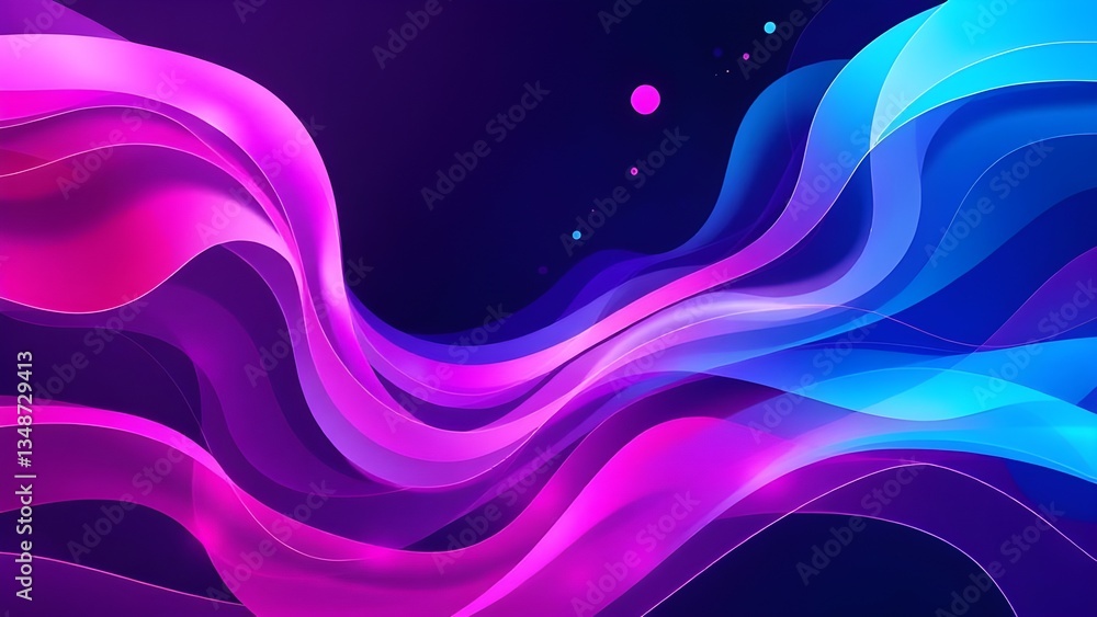 Naklejka premium Vibrant Abstract Design with Dynamic Shapes and Neon Colors