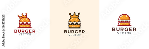 Burger house vector logo design 