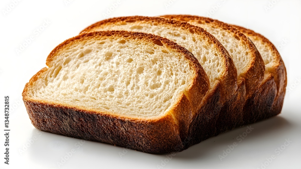 Single Slice of White Bread with Fluffy Texture Single Slice of White Bread with Fluffy Texture