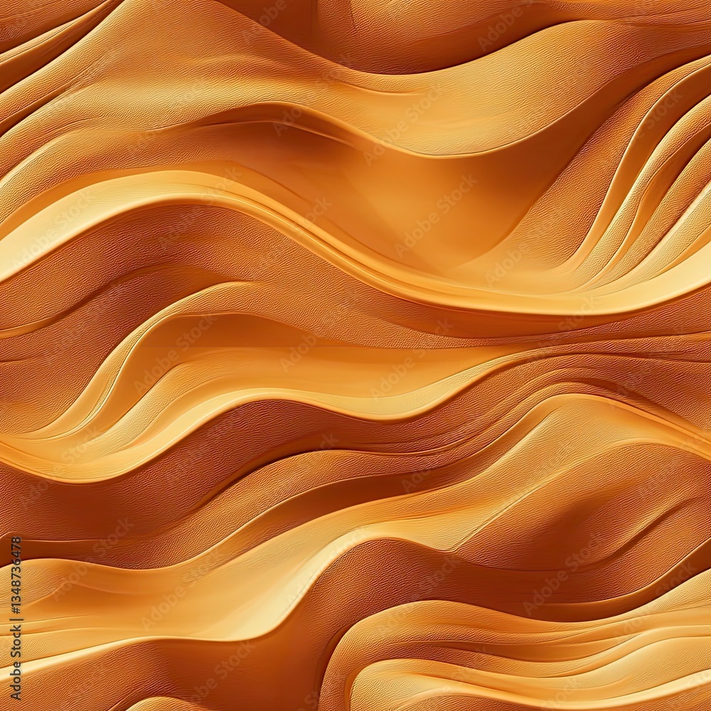 Fototapeta premium Wavy Grains Windswept Desert Landscape Seamless Pattern