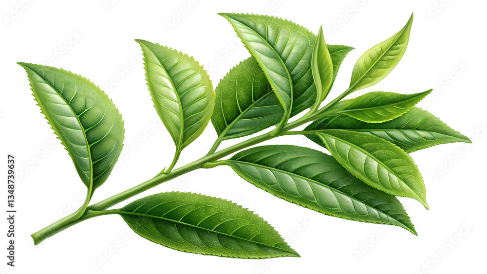Tea leaves nature isolated on transparent background Tea leaves nature isolated on transparent background