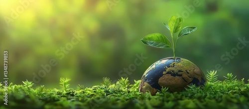 Embrace a greener planet with the symbolism of a young plant thriving in nature.